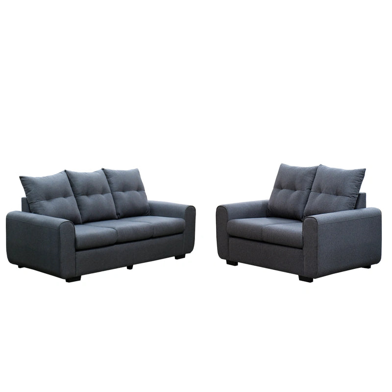 Gray sofa set on a white background