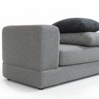 Gray sofa with cushions