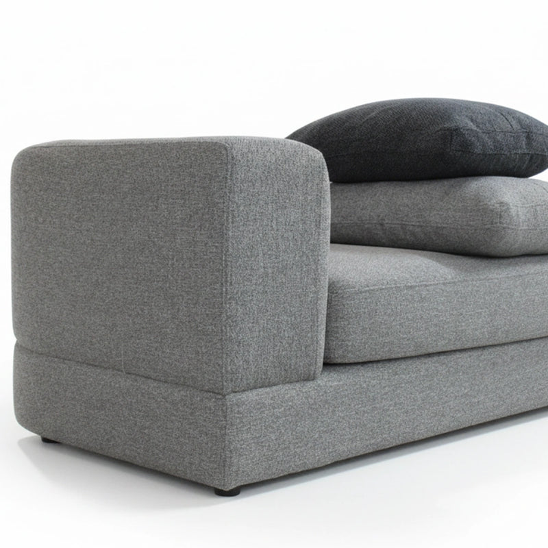 Gray sofa with cushions