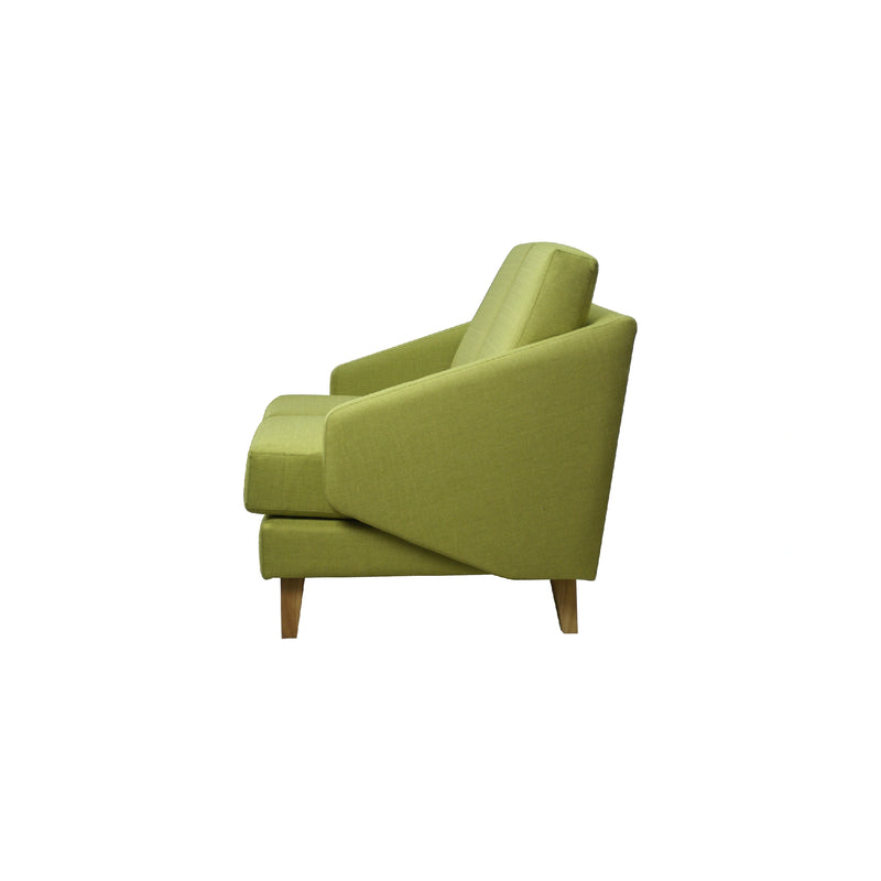 Green armchair on a white background