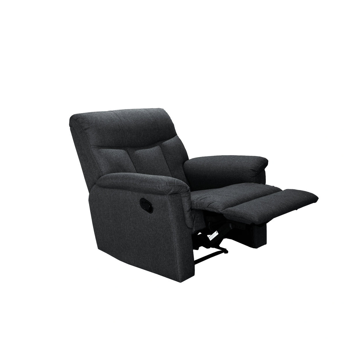 Black recliner chair on a white background