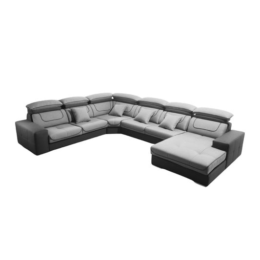 Gray sectional sofa on a white background