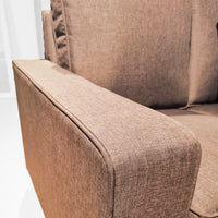 Brown fabric armchair
