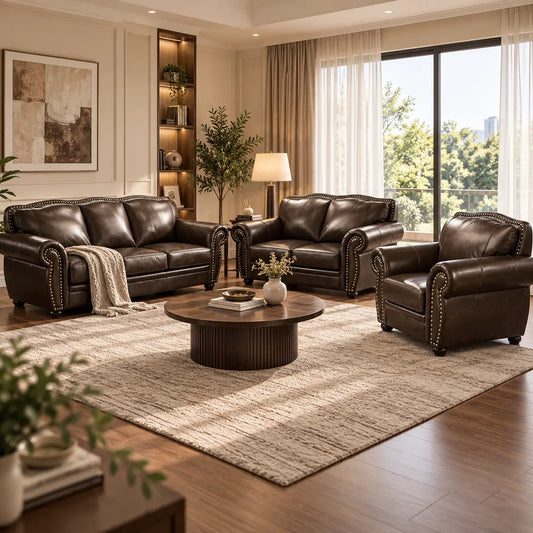 Angus Genuine Leather 1+2+3 Seater Sofa