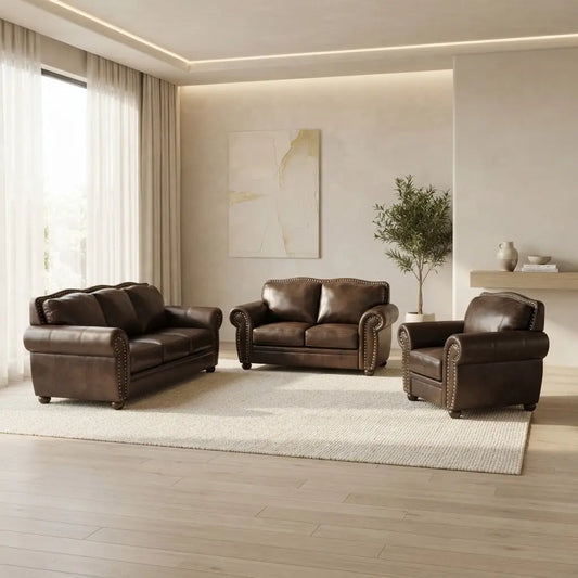 Angus Genuine Leather 1+2+3 Seater Sofa
