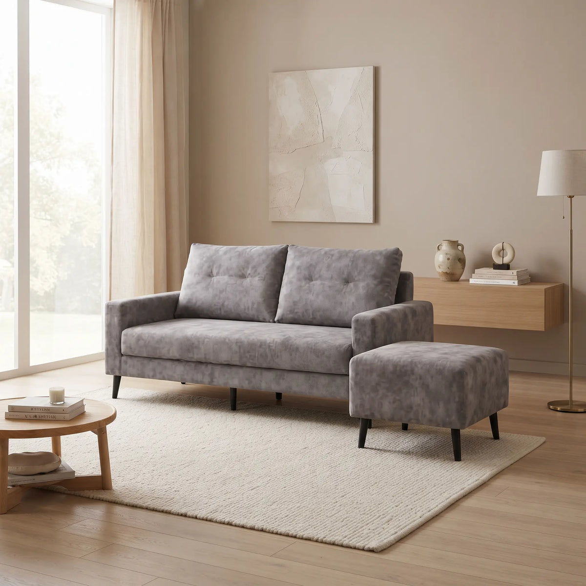 Ashley Luxe Wide-Seating L Shape Sofa