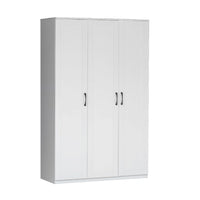 White wardrobe with two doors on a white background
