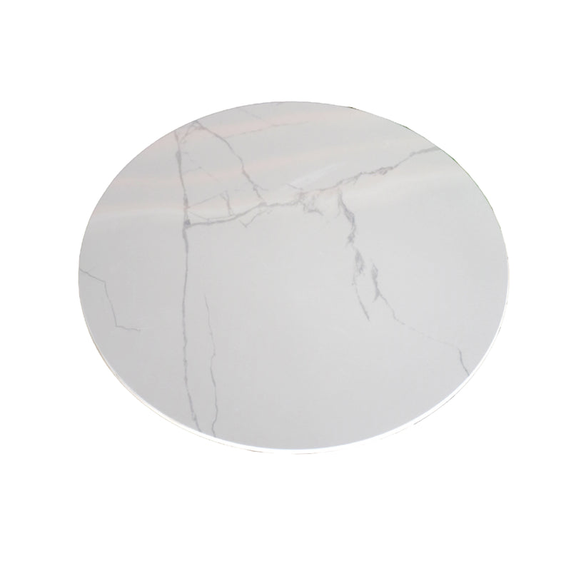Round marble coaster with gray and white marbled pattern on a white background