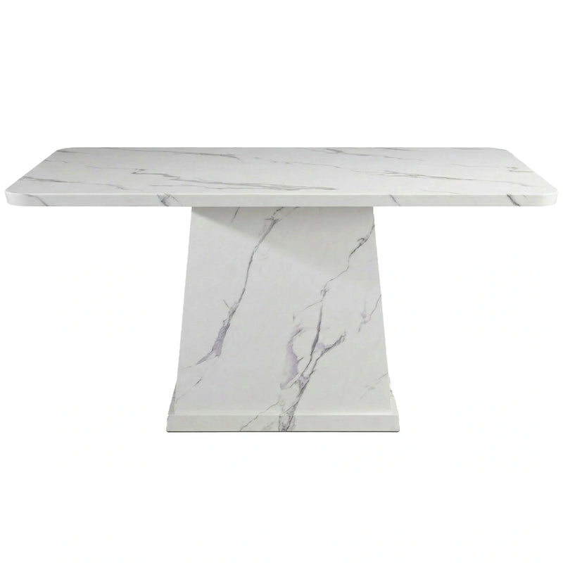 Marble-patterned table on a white background