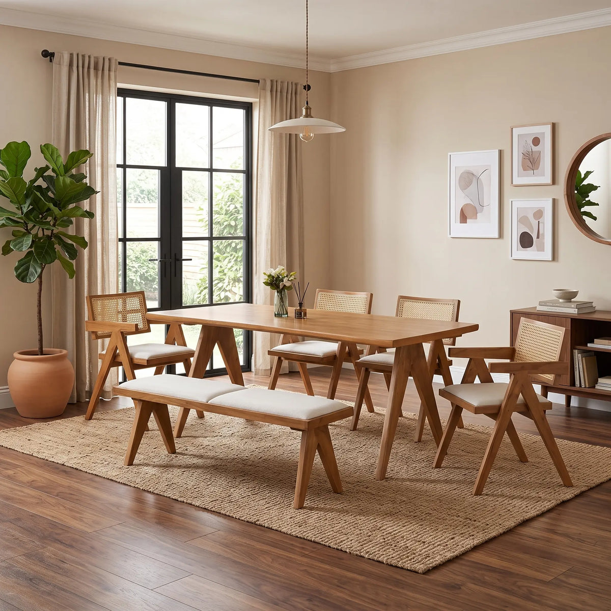 Claire Solid Wooden Dining Set