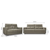 Gray sofa set with dimensions