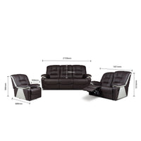 Sorento Premium Comfort Sofa Black leather sofa set with dimensions 