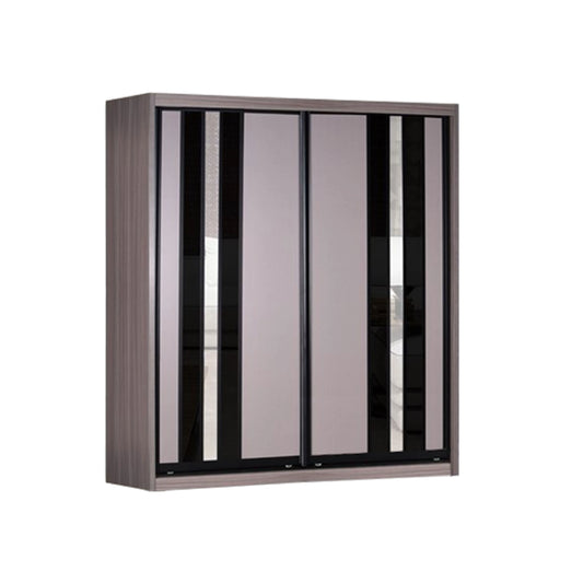 Sliding wardrobe with glass doors on a white background