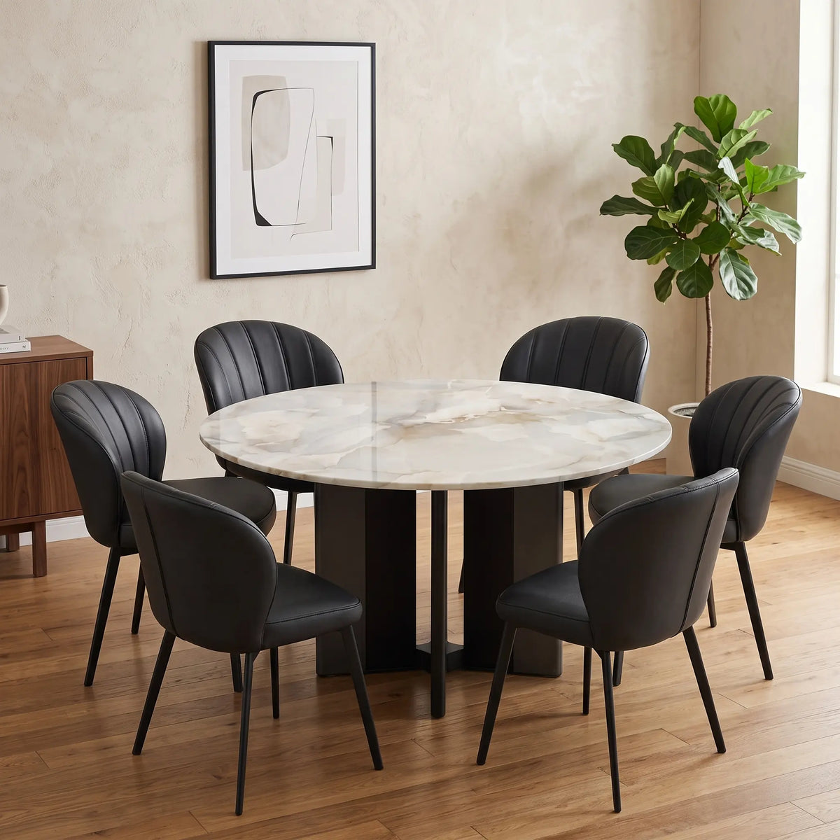 Ellen 4'FT Marble Dining Set