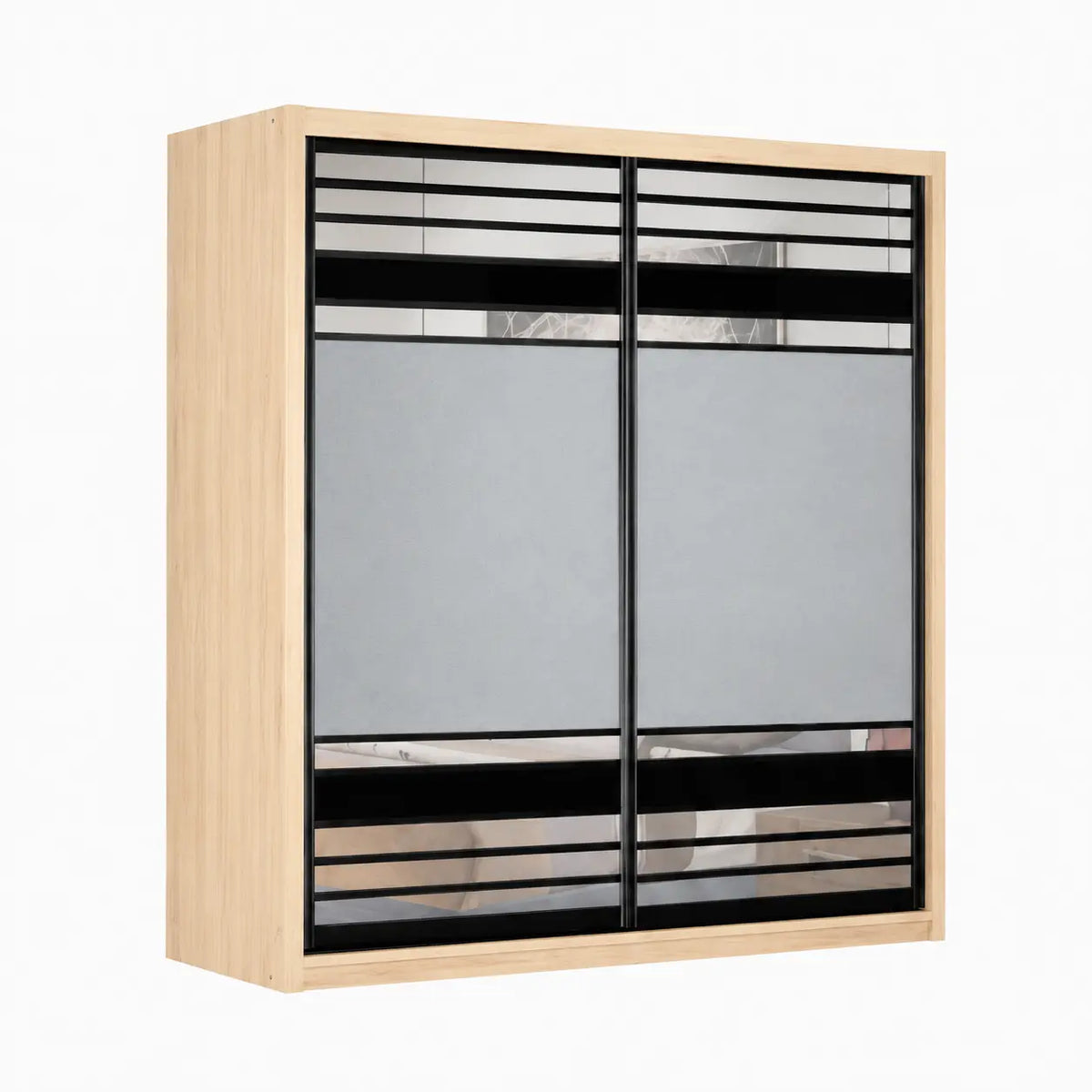 Elson Sliding Door Wardrobe Olive Cherry - TD Furniture
