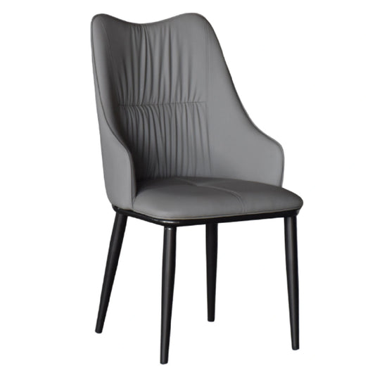 Gray chair with black legs on a white background