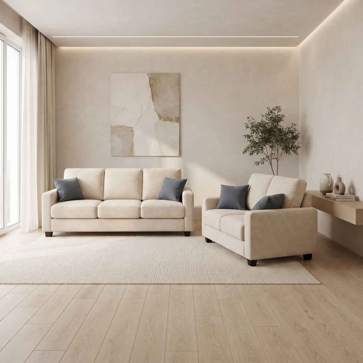 Fiorri 2+3 Seater Modern Fabric Sofa Set
