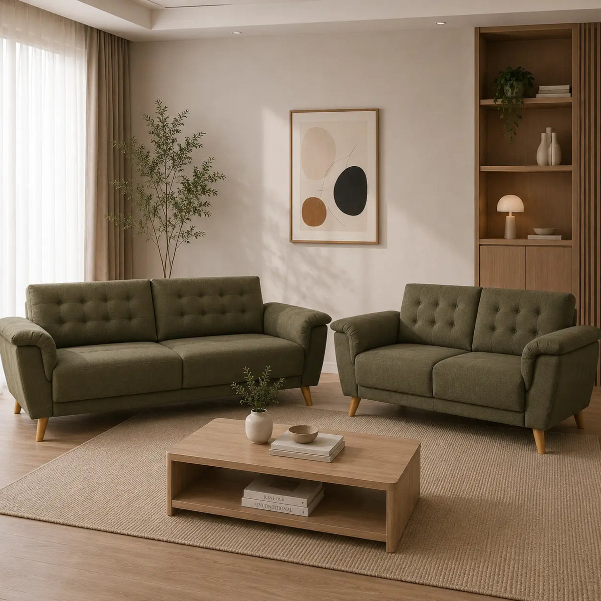 Gabriel Artisan Tufted 1+2+3 Seater Sofa Set