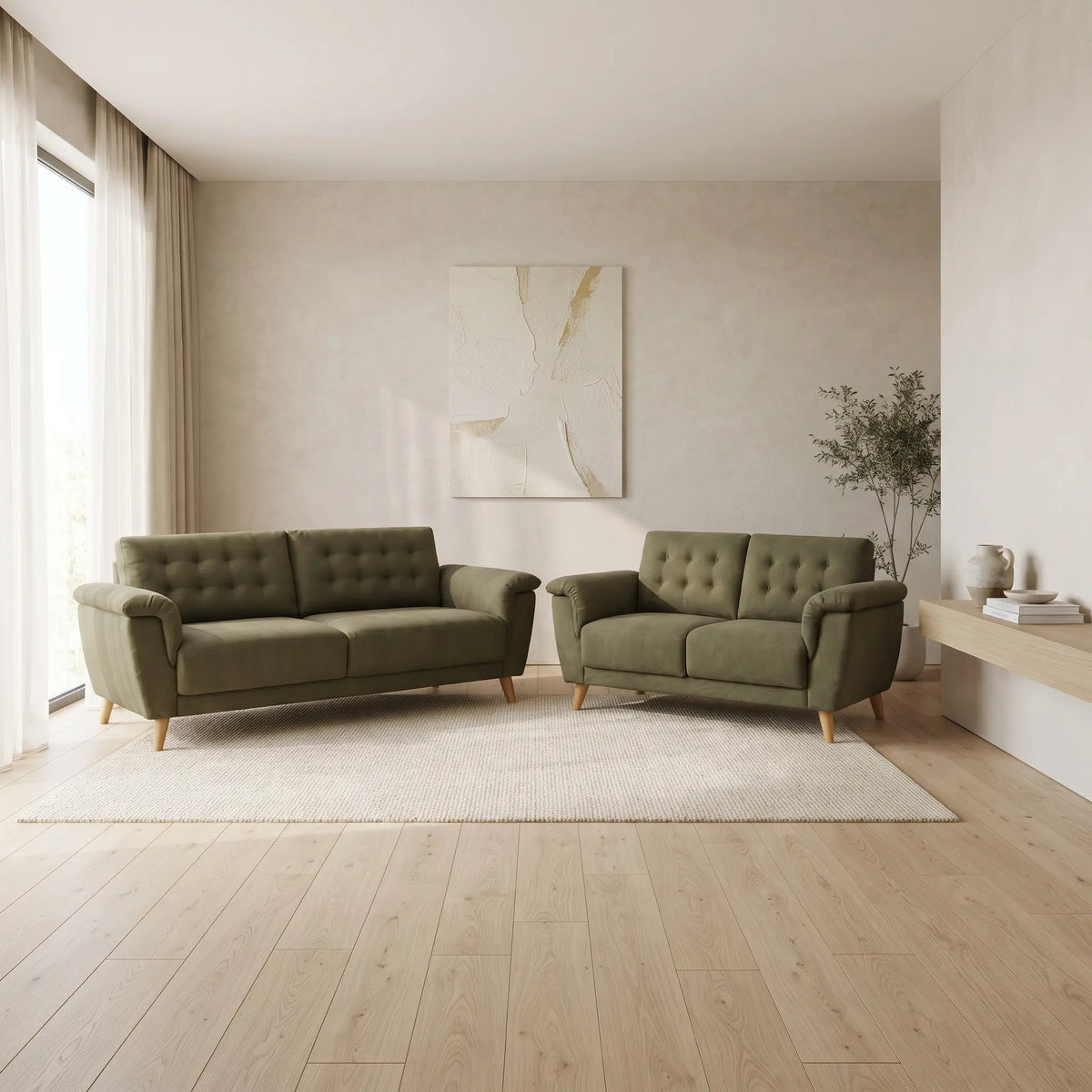 Gabriel Artisan Tufted 1+2+3 Seater Sofa Set