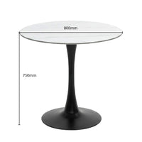 Round table with dimensions labeled on a white background
