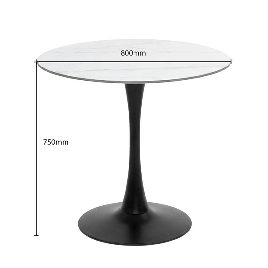 Round table with dimensions labeled on a white background
