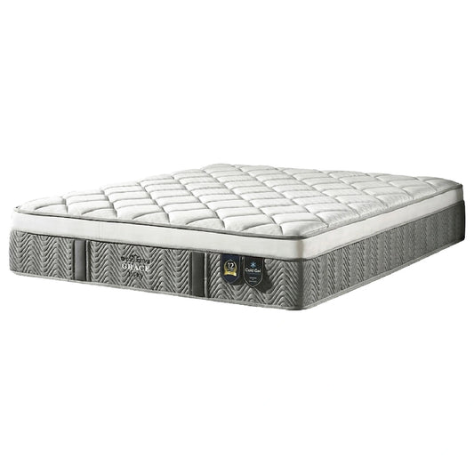 Mattress with brand logo on a white background