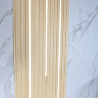 Wooden slats on a marble background