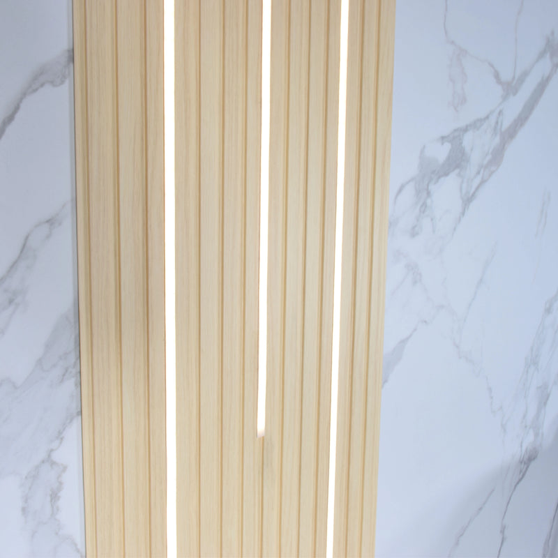 Wooden slats on a marble background