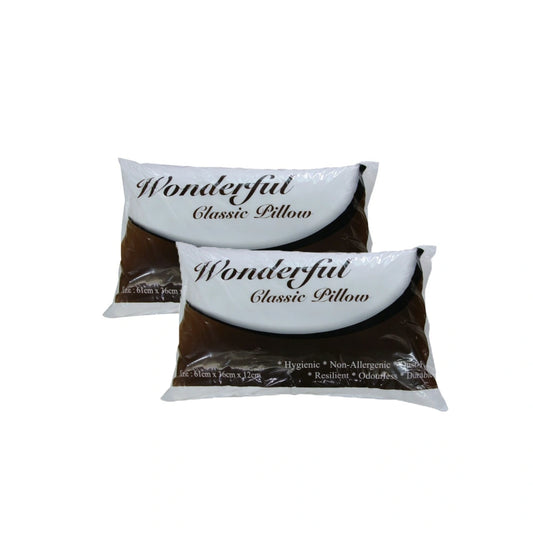 Two 'Wonderful Classic Pillow' packages on a white background