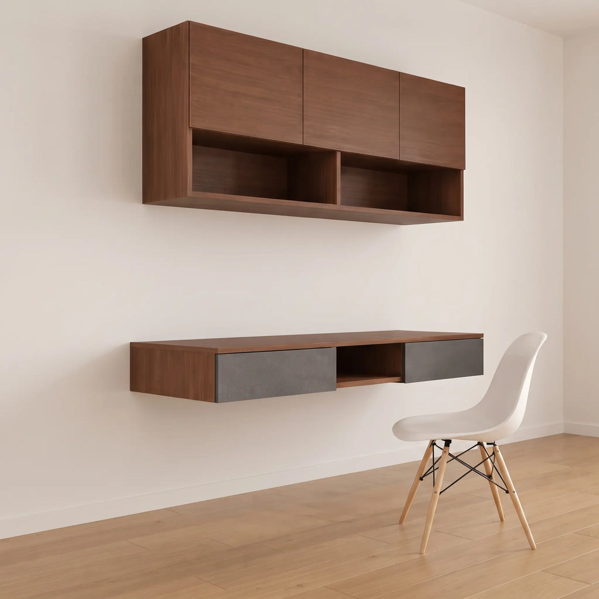 Hover Wall-Mounted Floating Study Table & Bookshelf Set