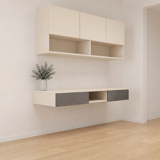 Hover Wall-Mounted Floating Study Table & Bookshelf Set