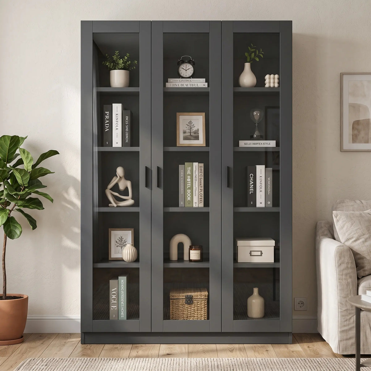 Hugo 3 Door Book Cabinet