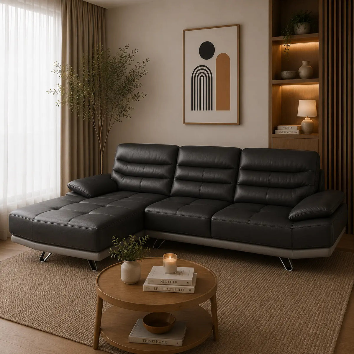 Kaylor Artisan Tufted L-Shape Sofa