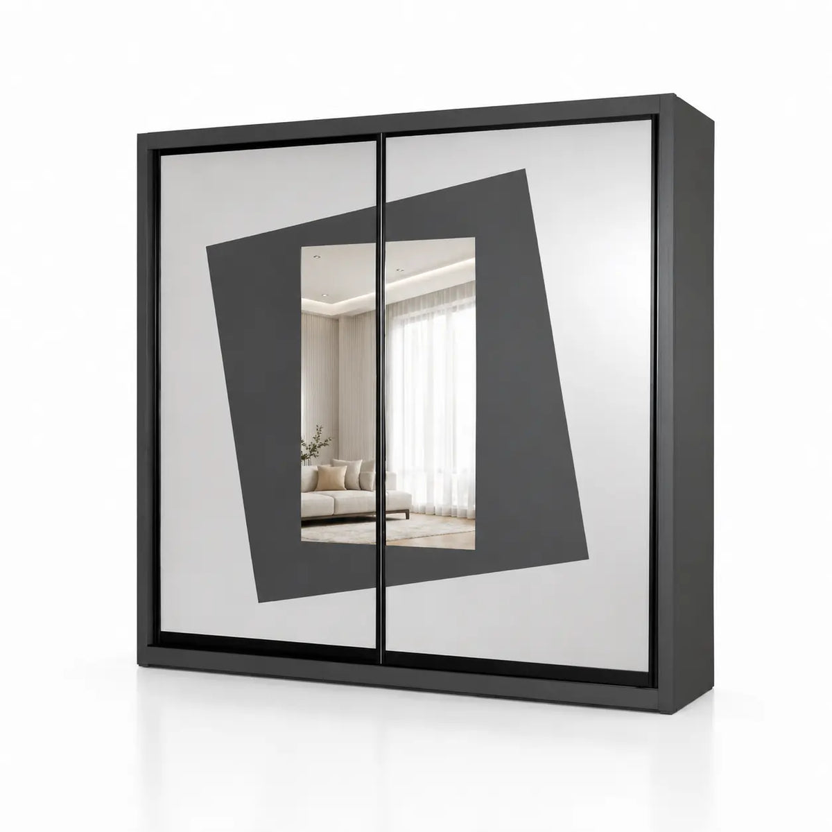 Kobe Wardrobe Dark Grey - TD Furniture