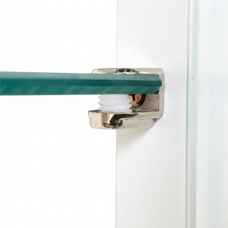 Close-up of a shower door roller with a green track on a white background