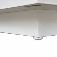 Close-up of a white corner bracket on a white background