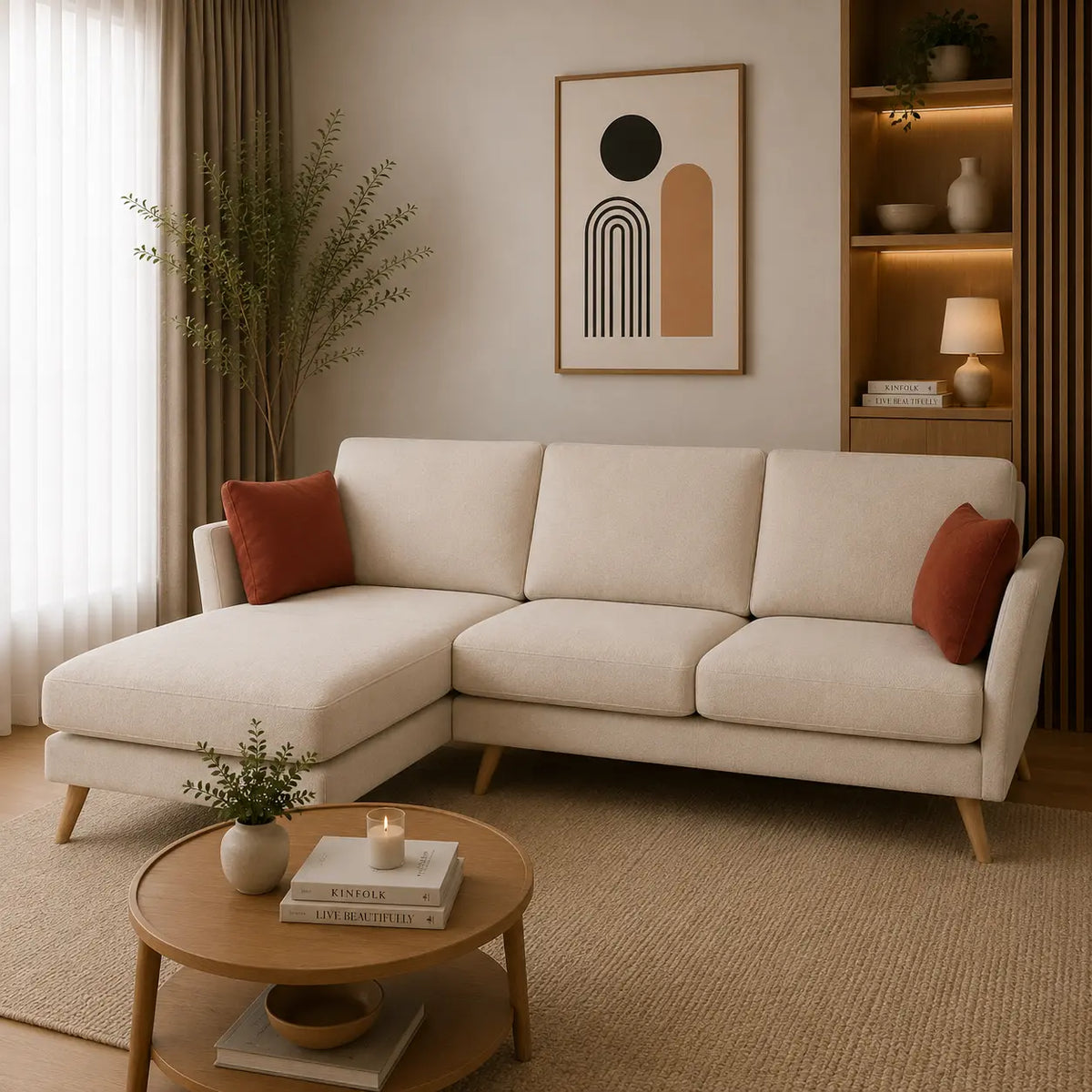 Luxor L Shape Easy-Maintenance Fabric Sofa