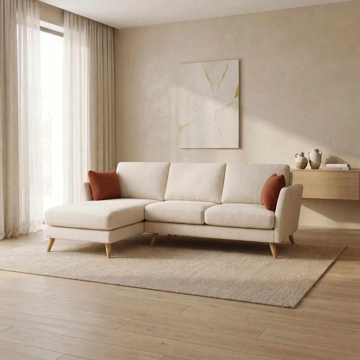 Luxor L Shape Easy-Maintenance Fabric Sofa