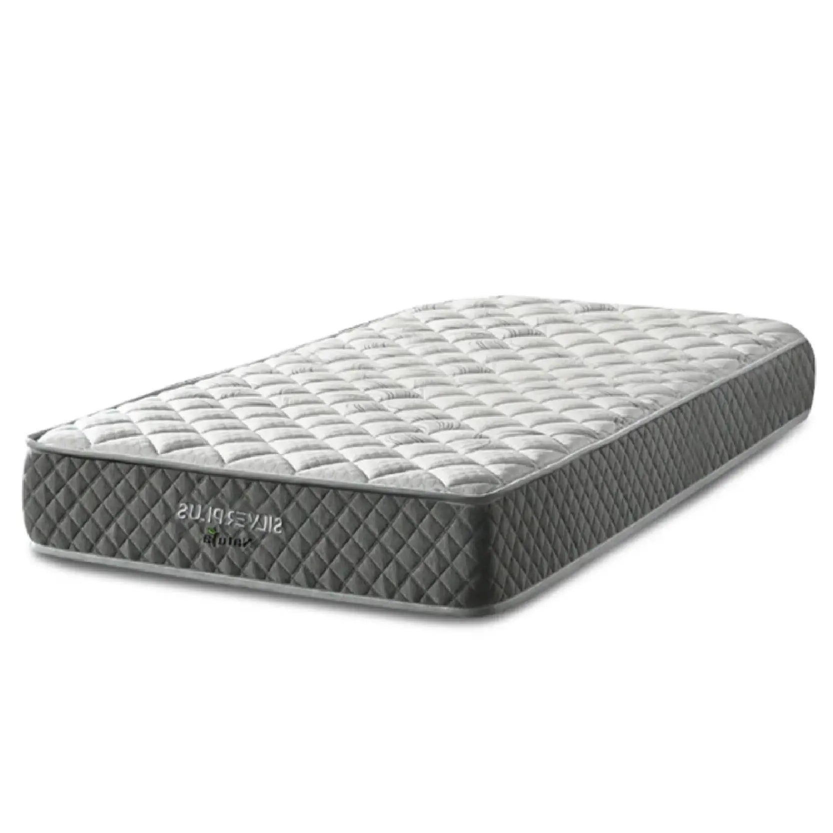 Gray and black mattress on a white background