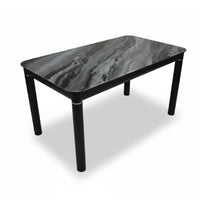 Black marble coffee table on a white background