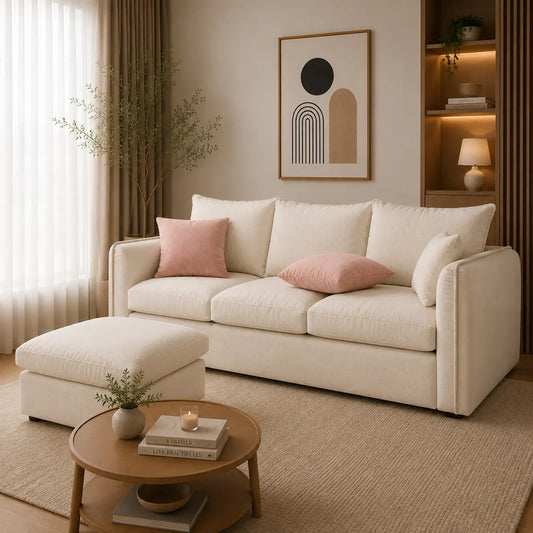 Montague Plush Comfort Washable L-Shape Sofa