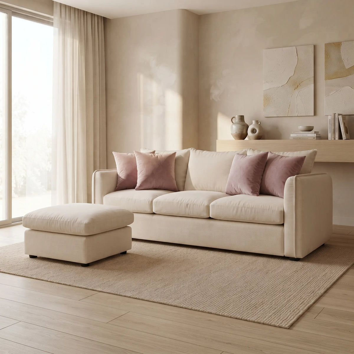 Montague Plush Comfort Washable L-Shape Sofa