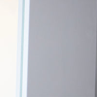 Rectangular white object with a blue border on a light gray background