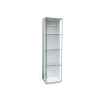 Tall glass display cabinet on a white background