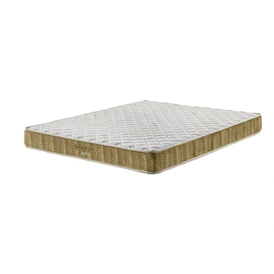Mattress with a woven exterior on a white background