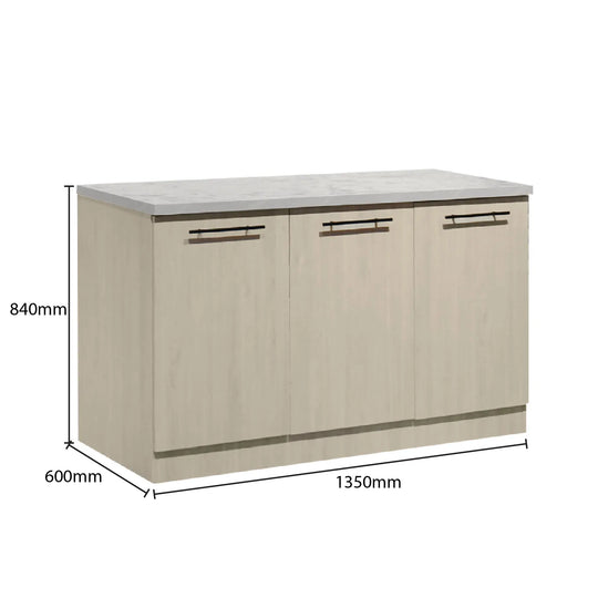 Cabinet with dimensions labeled on a white background