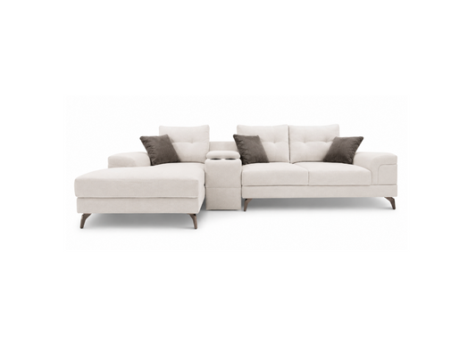 Noami Elite L-shape sofa with built-in bar section and cup holders