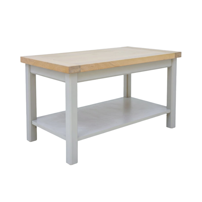 Wooden workbench with a white base on a white background