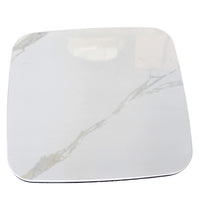 Square marble-patterned object on a white background