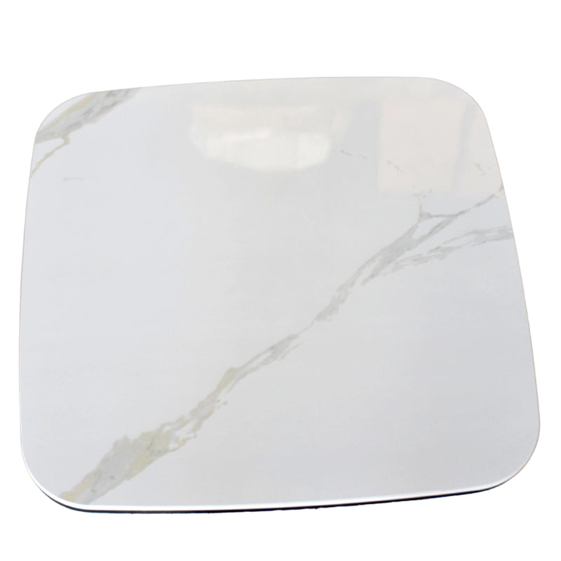 Square marble-patterned object on a white background